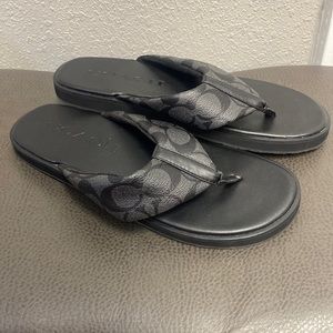 NEW Mens Coach Flip Flops size 8 black/Gray